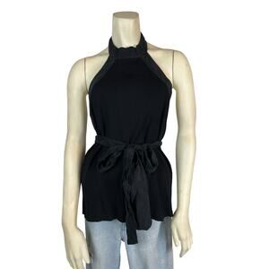 Zara Womens Blouse Shirt Top S Small Backless Cocktail Brunch Sexy Black